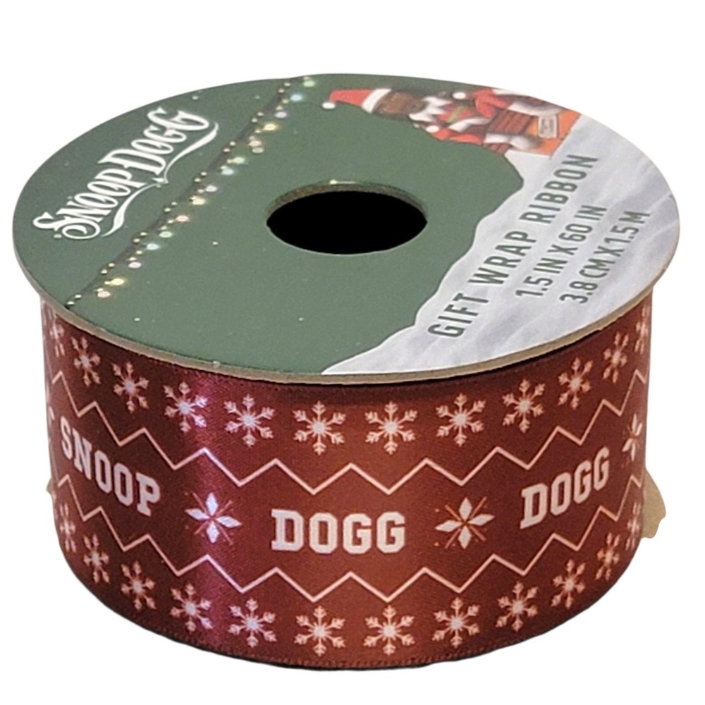 Snoop Dogg‎ on the Stoop Christmas Ribbon 1.5x60 Red White Holiday Present Gift